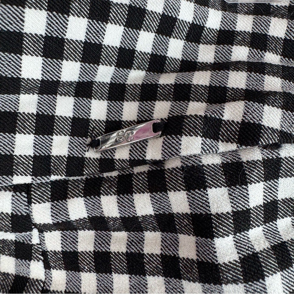 S.c & co skort shorts underneath Stylish Black and White Checkered Mini Skirt - Picture 7 of 11